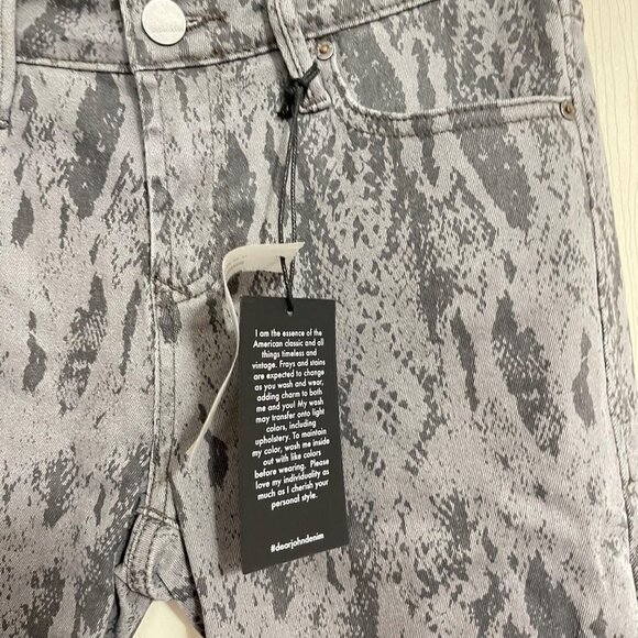 Dear John Women's NWT Gray Snake Print Giselle High Waisted Skinny Jeans Size 25 - Picture 6 of 9